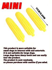 1pc Indestructible Rubber Dog Chew Toy With Corn Cob Fruit Pattern - Aggressive Chewers, Medium Dogs, Unbreakable Dog Toys For Aggressive Chewers, Chew-Resistant Chew Toy For Dental Health & Mental Stimulation, Playful Pet Design, Teeth Cleaning - Bite-Resistant Dental Ball With Noise Maker For Puppy Teething Training,Suitable For Small Dogs