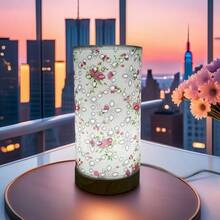 1 Peça Abajur de Tecido Floral Alimentado por USB, Ajuste de Cor e Brilho, Adequado para Quarto, Sala de Estar, Escritório, Dormitório, Banheiro, Cria Facilmente o Ambiente Desejado, Ótimo Presente