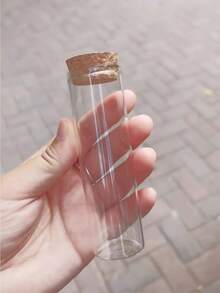 6 pièces/30 mm Bouteilles capsules à bouche droite en bois, petites bouteilles en verre avec bouchons en bois, bouteilles réglementaires transparentes, bouteilles décoratives artisanales, bouteilles de rangement pour cadeaux, mini bouteilles en verre, petites bouteilles.