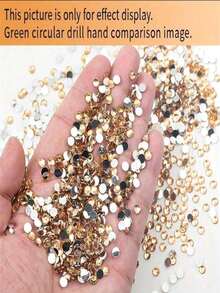 2000 pezzi/1000 pezzi/500 pezzi/300 pezzi 3-6mm Strass in resina piatti color champagne, gemme rotonde in gel per realizzare accessori, scarpe, vestiti, cosmetici, borse, decorazioni - Dorato - Visualizzare 3