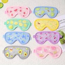 Mască de ochi cu model de fructe, cu gheață - pernuță reutilizabilă cu gel pentru ochi, răcoritoare vara, compresă rece și compresă caldă, oferind relaxare moale în timpul odihnei în timpul zilei și al călătoriilor - design ușor și portabil.