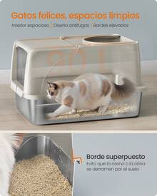 Feandrea Cat Litter Box - Màu be - Xem 3
