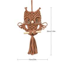 1 szt. makrama ścienna, gobelin w stylu boho, ręcznie tkana dekoracja ścienna z sową