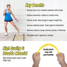 20ft Sports Agility Ladder For Men Women And Speed Youth Soccer Agility Training Equipment For Football Exercise Tennis Legs Workout With Speed Parachute Cones And Carry Bag
