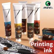 Marie's Marie's Block Printing Ink, 6 Colors In Available, Oil-Based Printmaking Ink Art Tools For Linoleum Block, Perfect For Professional, Permanent Prints (50 Ml)