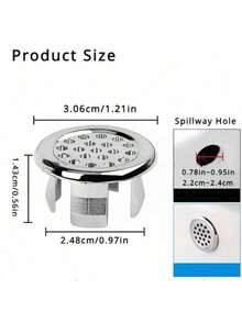 2/4/6pcs Plastic Bathroom Kitchen Sink, Replacement Of Overflow Cover Ring Insert, Chrome Hole Circular Drainage Cover, Sink Accessories, There Are 3 Different Overflow Methods With Different Specifications. Please Note That The Packaging Specifications Include 6 Pieces, 4 Pieces, And 2 Pieces. This Product Is Not A Universal Model. Please Confirm If The Product Size Is Suitable Before Purchasing