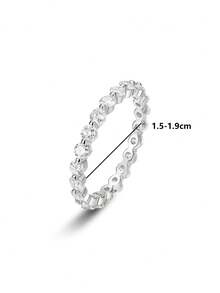 1 Stück S925 Sterling Silber 1,4 Karat Rund Moissanit Klassischer Solitär Ring, Unisex Ehering, Qualitäts-Schmuckgeschenk für Jahrestag, Hochzeit