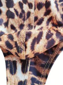 Leopard Print Low Waist Men's Casual Comfort Thong Underwear - Gold - View 4