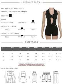 Bộ jumpsuit gợi cảm mới dành cho nữ, không dây vai, cổ chữ V sâu, hở lưng, buộc dây, màu đen. - màu đen - Xem 6
