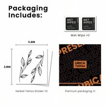 Tattoo Tech 2 Sheets Small Semi Permanent Tattoo Lasts 715 Days Temporary Tattoos Waterproof And NonReflective For Summer Beach For Arms Shoulders Unique Design - 樹葉 - 查看 3