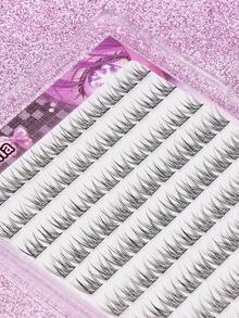 Pestañas postizas en forma de C de 5-12 mm, 10 filas, 120 racimos, sin necesidad de pegamento, convenientes y reutilizables. Pestañas postizas naturales para bodas, fiestas y reuniones de trabajo diarias. Adecuadas para maquillaje de hadas principiante, cosplay, racimo individual de hadas natural perezoso, racimo individual de pequeño diablo de rizos cómicos, pestañas postizas sin pegamento, juego de prueba en caja pequeña