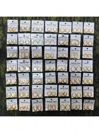 10 Pairs Stainless Steel Hoop Earrings Set For Women - Simple, Japanese And South Korean Style, Fashionable & Delicate Asymmetrical Shapes, Versatile For Daily & Party Occasions, No Stone Inlay