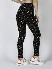 Spring Summer Casual Women Elastic Black Tight Pant With Polka Dot Print Home Lifting Buttocks Leggings Outdoor Vacation Walking Fitness Cropped Pants - Multicolor - View 30