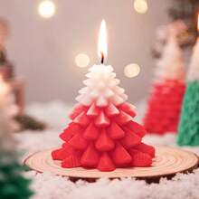 1pc, Handmade Christmas Tree Shaped Scented Candles, Slight Color Difference, Suitable For Home Decor, Restaurant, Birthday, Party, Bathroom Aromatherapy Christmas Decorations Room Decor, Christmas Gifts
