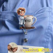 مشبك بطاقة هوية طبية مسطح 2D قطعة واحدة جميلة مع بكرة شارة قابلة للسحب وسلسلة قابلة للفصل - حامل بطاقة هوية ممرضة متين مع شخصية طبيب/ممرضة مبتسمة، حلقة سماعة طبية وعرض تأمين صحي - متوافق مع ملابس المستشفى والملابس الرسمية - مناسب للطلاب الطبيين والممرضات الممارسات - تصميم مسطح 2D مع آلية قابلة للسحب ومشبك بطاقة آمن - إكسسوار عصري وعملي