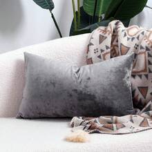 1 PC of embossed velvet cushion cover - Dark Grey - View 10