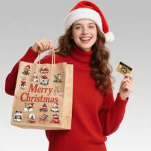 50Pcs Vintage Christmas Transparent Stickers Santa Claus Snowman Christmas Gifts Aesthetic Stickers Pack Cute Christmas Decorations PET Stickers Scrapbook Stickers Vinyl Waterproof Stickers For Water Bottle,Computer,Laptop,Phone,Luggage,Notebook,Fridge