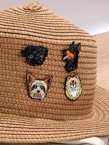 Xiacheng دبابيس إينامل كرتونية جميلة على شكل كلب للنساء، مجموعة شارات حيوانات جمالية عتيقة للسترات والجينز والحقائب الظهر، هدية لعشاق الكلاب - اللون الكلاسيكي - مشاهدة 2