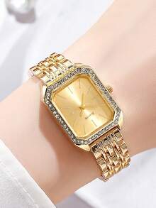 YOLAKO1 The 1pc Fashionable Business Casual Women's Steel Strap Quartz Watch Is Suitable For Parties, Celebrations, Weddings, And Daily Wear. It Is The Best Gift For Women During The Back To School Season, Graduation Season, And Thanksgiving.