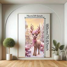 1 Piece Reindeer Welcome Christmas Door Banner, Festive Home Entrance Decoration, Outdoor Holiday Party Hanging Sign, Multiple Sizes To Choose From