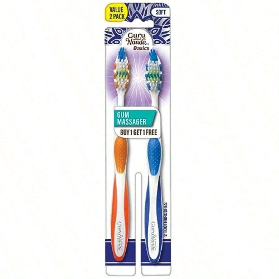 Gum Massager Toothbrush Soft For Adults And Multi Color For Travel Colors May Vary 2 Pack