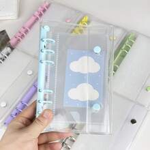 1 Stück A6 Größe tragbarer transparenter Loseblattordner, kann als transparentes Stickerbuch, Sticker-Album, Fotoaufbewahrungstasche, Fotoalbum, Haushaltsbuch, Tagebuch, Notizbuch, Bürobedarf verwendet werden