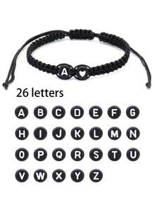 1 szt. Sunshine Boy Campus spersonalizowana minimalistyczna bransoletka ze stali nierdzewnej z 26 angielskimi literami