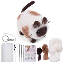 KRABALL, paquete de Material de fieltro de lana hecho a mano para perro y gato sin terminar para hacer muñecas, juguete, regalo para niños, Kit de herramientas de fieltro con aguja - tipo 3 - Ver 8