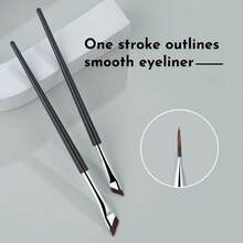 New Single Sickle Wooden Handle Angled Eyeliner Brush, Shadow Contour Brush, Eye Detail Makeup Brush, Suitable For Women And Girls Makeup, Retouch, Eyebrow Brush, Eyeshadow Brush, Brush,Giveaways - Multicolor - View 4