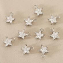 10 Exquisite DIY Copper And Zirconium Alloy Accessories With 18K Plating In Various Designs Such As Stars, Keys, And Animals, Suitable For Making Pendants For Any Jewellery.