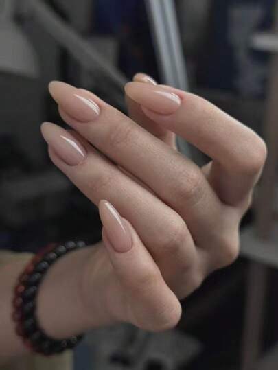 24Pcs Short Almond-Shaped Soft Texture Light Pink Solid Color Nail Strips With 1 File, 1 Gel Glue, Ideal For Festivals, Parties, Daily Wear Press On Nails Nail Supplies Nails