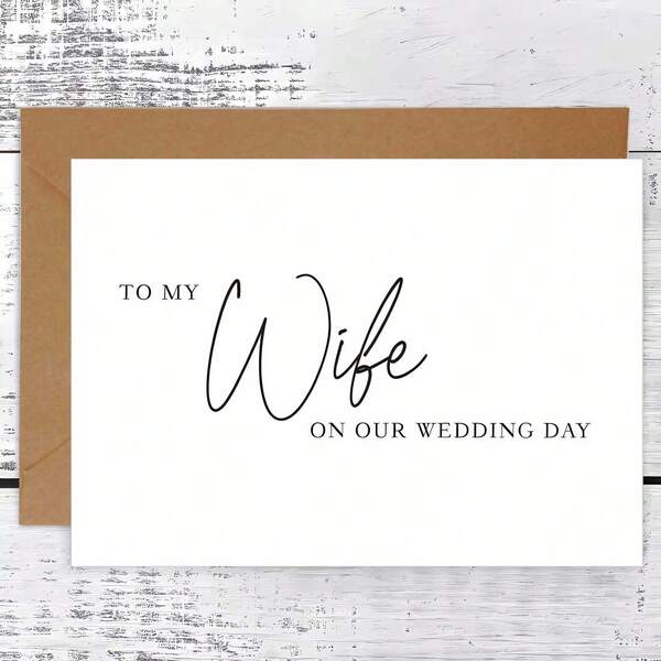 1 Romantic Wife/Husband Wedding Greeting Card - Sincerely Celebrate Your Soulmate On Your Special Day, 5*7in - With Envelope