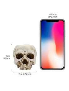 1pc Halloween Crying Skull Shaped Candle Holder, Resin Material Home Decor Craft, Candle Not Included, Suitable For Halloween Parties And Day Of The Dead Themed Events, Home Decor Candle Holder