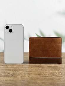 HOVI'S Vintage Style Casual Short Wallet, Multi-Card Multifunctional Compact Wallet, Retro Christmas Design - Khaki - View 5