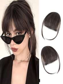 Synthetic Wig Cartoon Bangs Female Temperament Small Face Simulation Natural Forehead Broken Bangs Wig,Synthesis Wig Middle-Part Bangs Hair Extensions Clip In Forehead Natural Seamless French Oblique Bangs,Eight-Character Bangs,Women'S Fantasy Themed Wig Ideal For Daily Commuting Wear Suitable For Travel, Claw Clips, Hair Claws, Hair Slide, Hair Barrettes