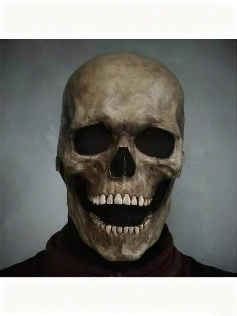 Máscara de silicona, material de látex natural, calavera con movimiento de boca, perfecta para Halloween, cosplay, fiestas, fotografía, cosplay