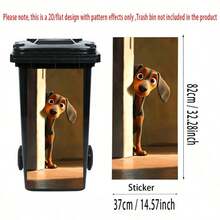 1 pieza Pegatina de cubo de basura con serie de animales divertidos, incluye pegatinas autoadhesivas de PVC con diseños de perro, jirafa, mapache y otros animales, adecuado para cubos de basura al aire libre, decoración de habitaciones, dormitorios, cocinas, paredes y decoración