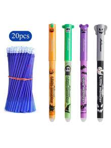 4/8 pezzi Penne gel edizione limitata di Ognissanti, penne a sfera colorate e cancellabili di alta qualità adatte per bambini, ideali per la scrittura scolastica e gli esami, penne a sfera colorate adatte per feste