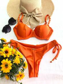 Simple Elegant Beach Knot Fabric - 橘色 - 查看 2