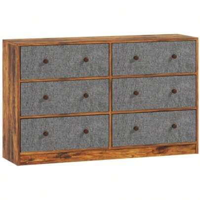 Chest Of Drawers, Dresser With 6 Fabric Drawers - And Rustic Brown