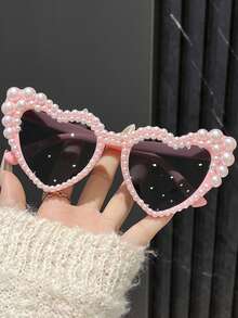 1pc White Bridal Headband Accessory With Faux Pearl Decor, Wedding Reception, Bride Farewell Gift, Bridesmaid Gift, Summer Beach Honeymoon Photo Decoration Glasses