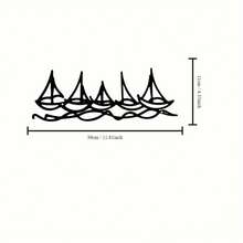 1 pieza Decoración de pared de metal con diseño minimalista, olas y veleros, arte de pared de metal con estilo costero, decoración de arte de línea de barco, regalos de cumpleaños para amantes del océano, inauguración de la casa, bodas, Día de la Madre, Pascua, regalos de Navidad, decoradores de Navidad - Construcción de hierro duradero, decoración del hogar, perfecta para la decoración de la habitación