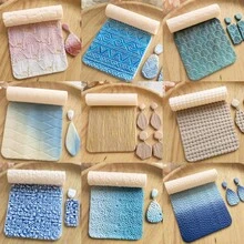 High-Precision Clay Roller Texture Roller - Durable Plastic Craft Mold For DIY Jewelry Making & Artistic Designs, Soft Clay Texture Tool With Intricate Patterns For Unique Handmade Creations, Decorative Earrings | Textured Crafting Surface, Jewelry Making Supplies - Texture Roller - 查看 1