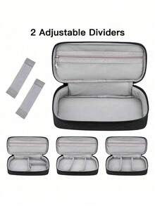 1pc Electronic Accessories Travel Organizer Bag, Multi-Layer Digital Storage Pouch With Zipper Closure, Portable Electronics Accessories Organizer Suitable For Charging Cables, External Hard Drive And Power Bank, Ideal For Business Travelers, Digital Nomads, Students And Tech Enthusiasts, External Hard Drive Travel Case (Zipper Color Random) - Multicolor - View 9