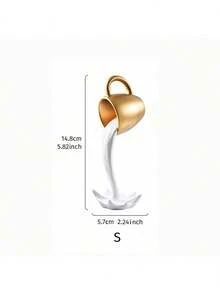 1pc Levitating Resin Decorative Floating Coffee Cup, Creative Anti-Gravity Tilted Coffee Cup Decor, Suitable For Home, Cafe Decoration And Creative Photography Props - Multicolor - View 11