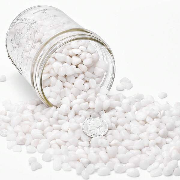 Pietre decorative bianche mini, adatte per succulente, cactus, bonsai, piante fai-da-te, decorazione da giardino, interno/esterno, acquario, terrario, giardino delle fate e decorazione superficiale