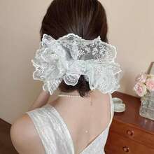 1 件/2 件法国黑色刺绣蕾丝发圈，优雅发带，休闲发饰，发带，发圈 - 彩色 - 查看 2