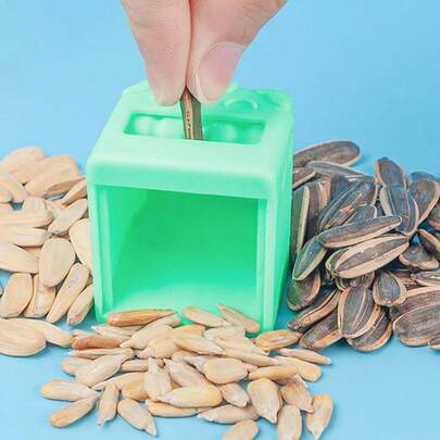 1/2 件卡通小牛形葵花籽剥壳器，懒散胡桃夹子手动剥皮器，家用种子剥皮工具