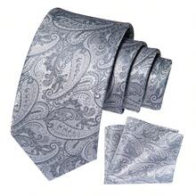 Men Tie Sets Classic Fashion Necktie Set For Business Party - White - View 7