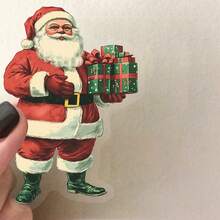 50Pcs Vintage Christmas Transparent Stickers Santa Claus Snowman Christmas Gifts Aesthetic Stickers Pack Cute Christmas Decorations PET Stickers Scrapbook Stickers Vinyl Waterproof Stickers For Water Bottle,Computer,Laptop,Phone,Luggage,Notebook,Fridge